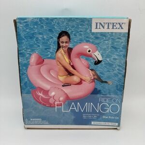 Intex Ride-On Pink Flamingo Inflatable Pool Float 56in x 54in x38in